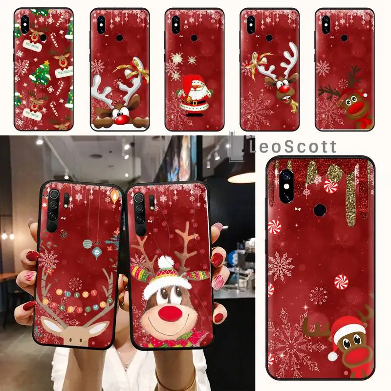 

Christmas deer happy new year Phone Case For Xiaomi Redmi note 7 8 9 t max3 s 10 pro lite funda shell coque cover