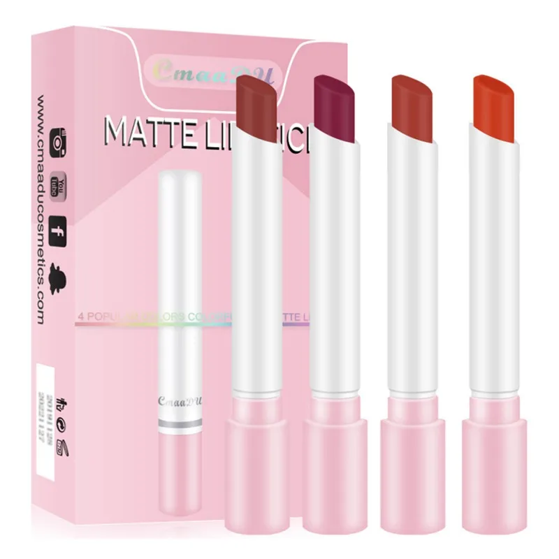 HOT SALE 5PC Cigarette-shape Matt Lipstick Set Waterproof Moisturizing Lipsticks Makeup Cosmetics Red Lip Balm Kit |