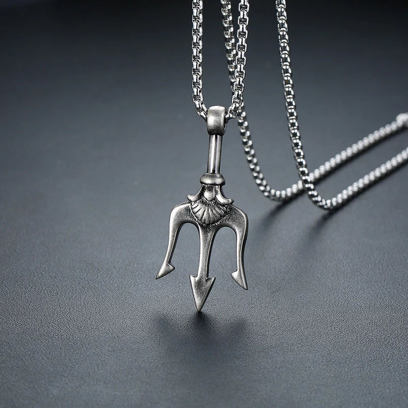 Винтажный кулон Нептун Посейдон тройник из нержавеющей стали Древняя Греция