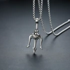 Винтажный кулон Нептун Посейдон из нержавеющей стали, амулет Древней Греции, ожерелье, мужское ювелирное изделие, подарок матросу