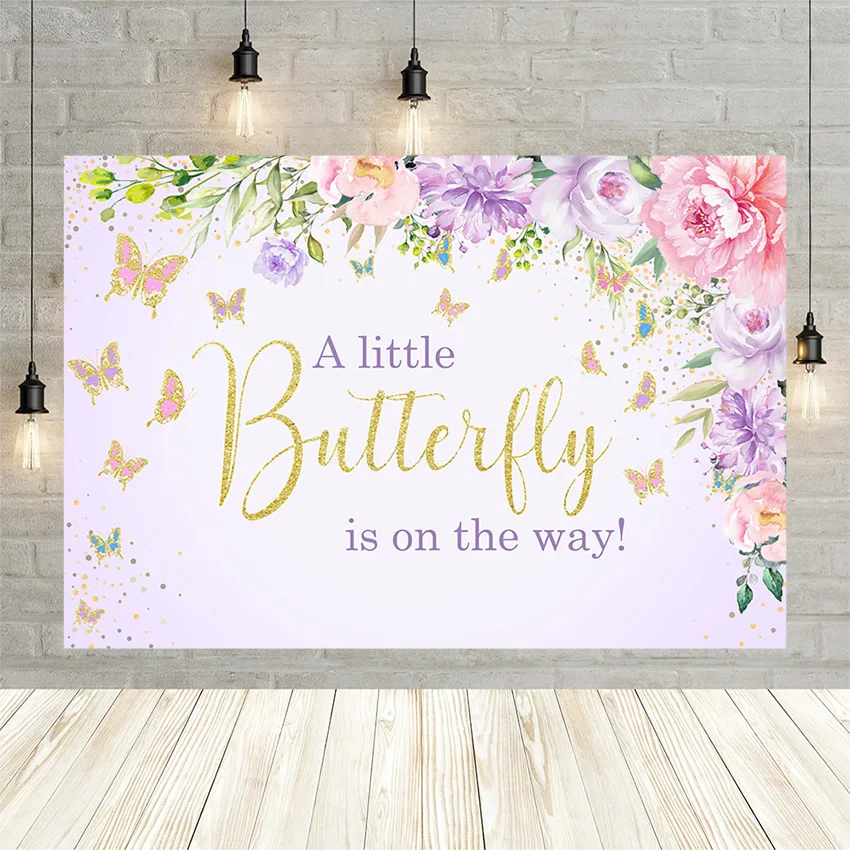 

Фон для фотосъемки новорожденных с изображением маленькой бабочки на день рождения