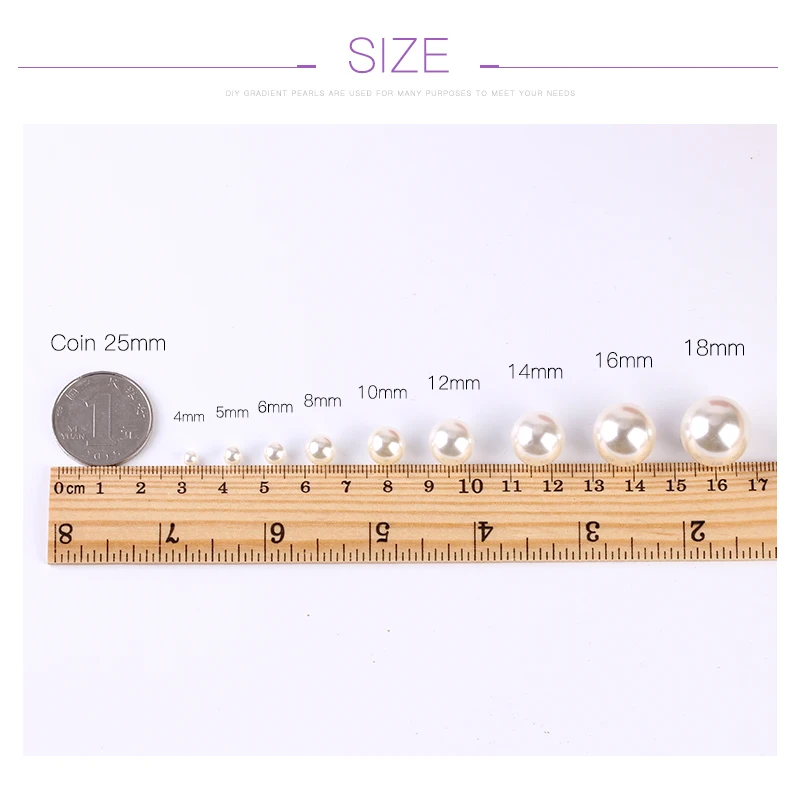 Бусины из АБС-пластика с имитацией жемчуга цвета слоновой кости | Дом и сад