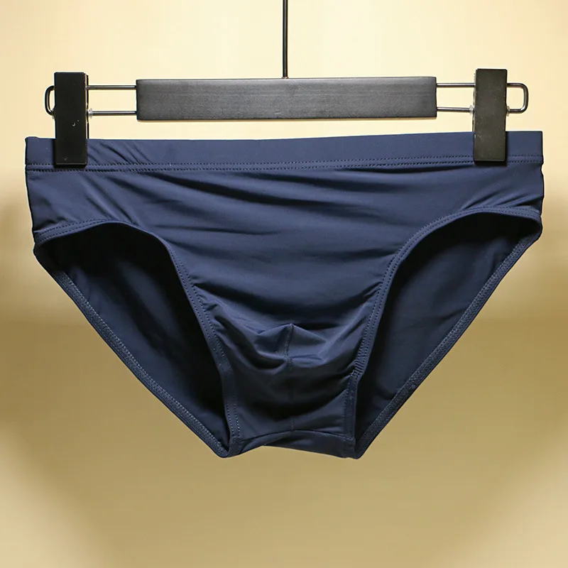 

Bulge Big Penis Pouch Briefs Mens Underwear Enhance Sexy Seamless Underpants Ice Silk Mens U Convex Panties Low Rise Thong