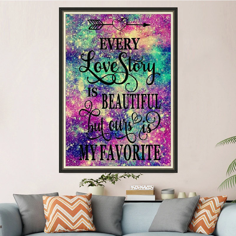 Алмазная 5D Вышивка полноформатная картина с буквами алмазная живопись для