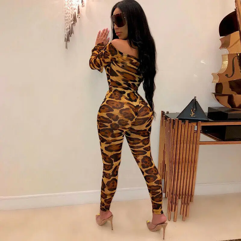 

2019 Fashion Jumpsuit Party Trousers Long Sleeve Slash Neck Women Sexy Romper Bodycon Playsuit Clubwear