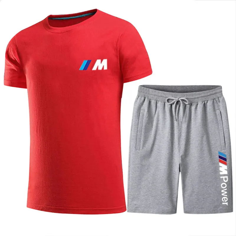

2021 New Men's Fitness Sports T-Shirt cotton Jogging Shirt Short-Sleeved Men Clothing Top Sports Leisure Quick-Drying Sets