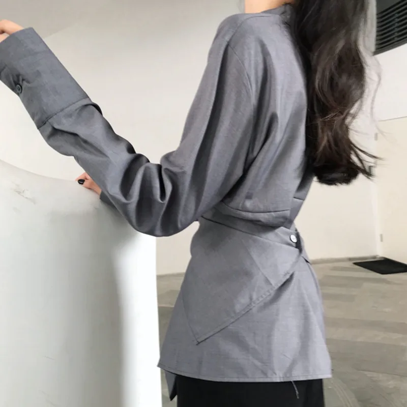 Современная Корейская шикарная модная повседневная однотонная однобортная