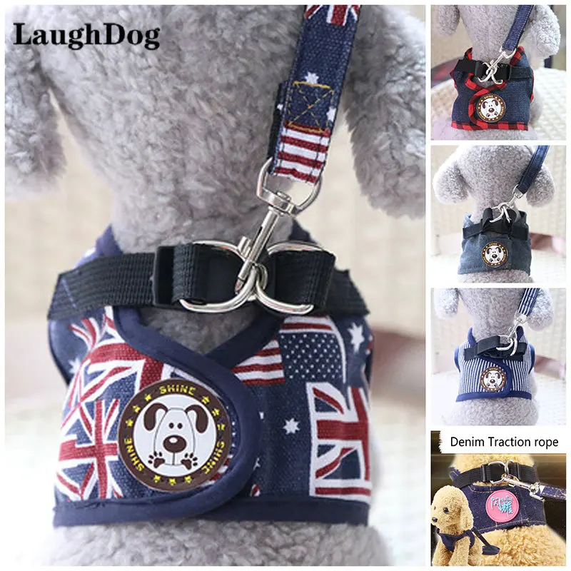 Fashion Adjustable Dog Harness For Small Dogs Collar Breathable Pet Harness With Leash Puppy Vest Chihuahua Dog Accessorie Pug
