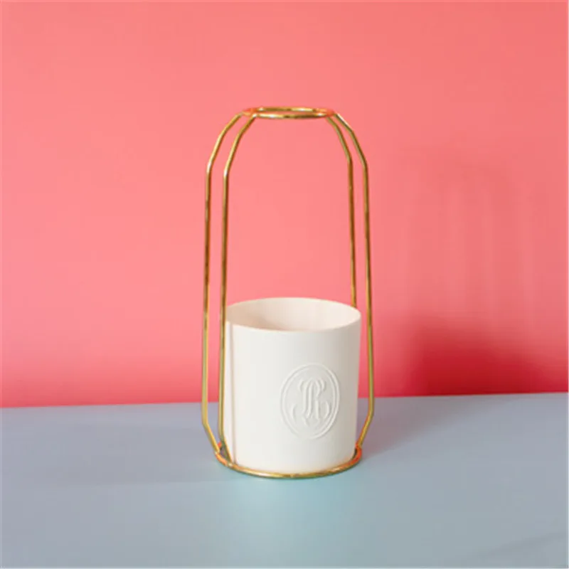 Nordic ins metal iron water culture container glass test tube vase creative home living room flower stand decoration | Дом и сад