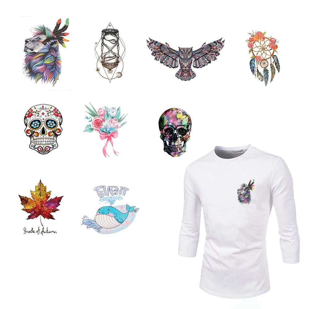 Забавные маленькие нашивки XC 10 шт./компл. одежда для детей Термотрансферная