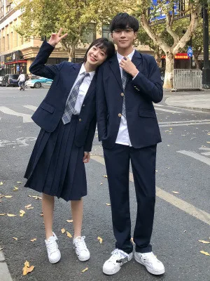 Женский и мужской костюм Блейзер куртка JK униформа для старшей школы топ в стиле