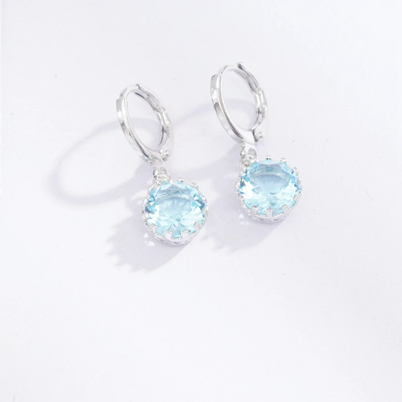 Светильник для молодых девушек серьги капли с голубым кубическим цирконием