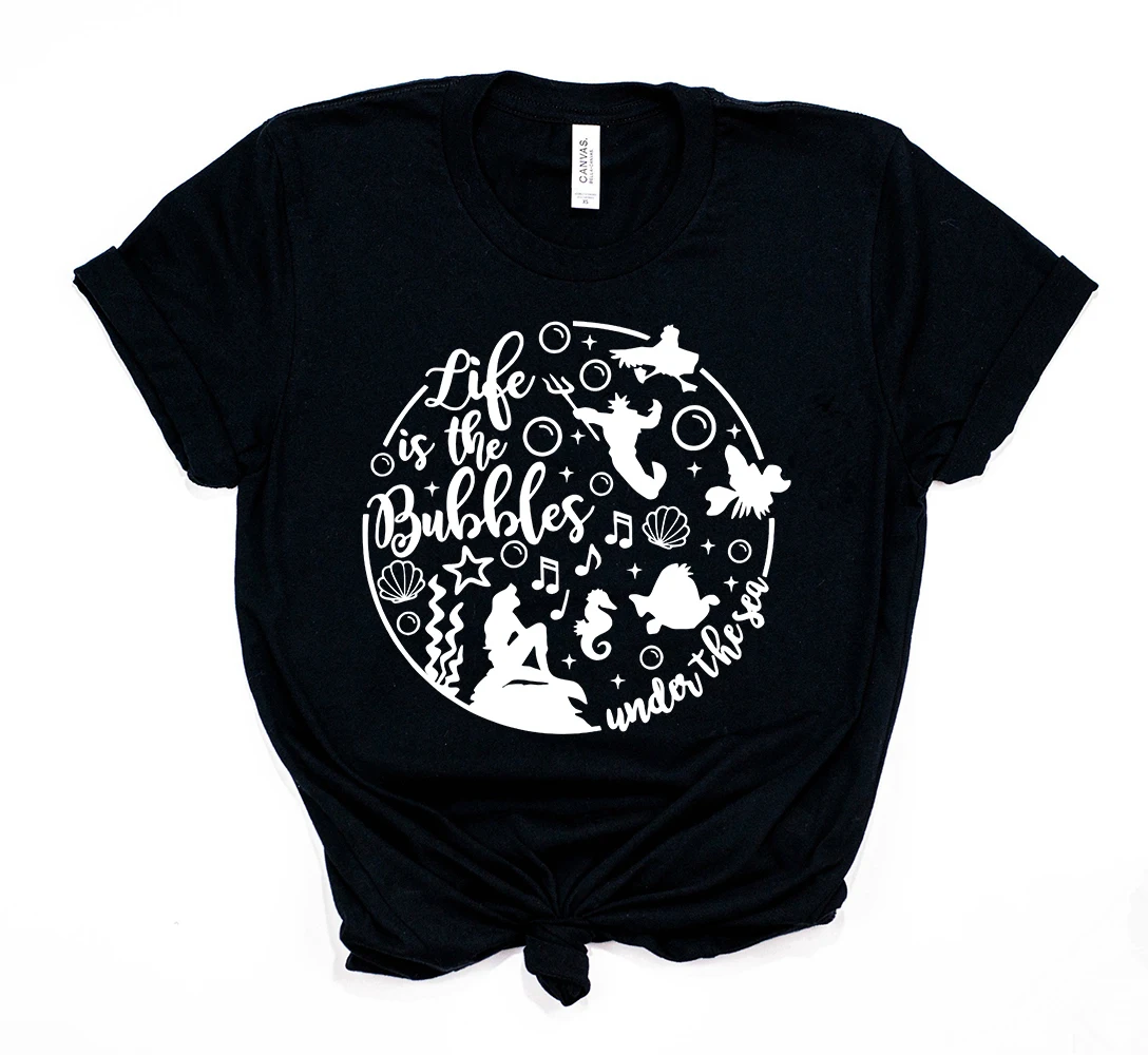 Рубашка с рисунком Русалочки модель 2020 года футболка праздничные футболки |