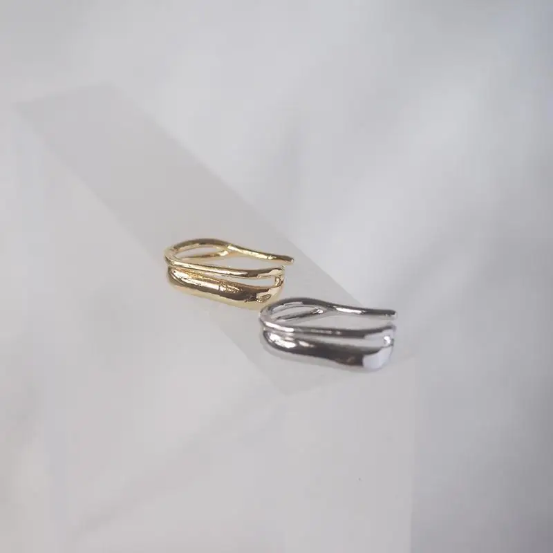 

French U-Shaped Clip Earrings Gold Plated Pierced Female Vintage Hong Kong Flavor Trendy Simple Cold Wind Korean Temperament