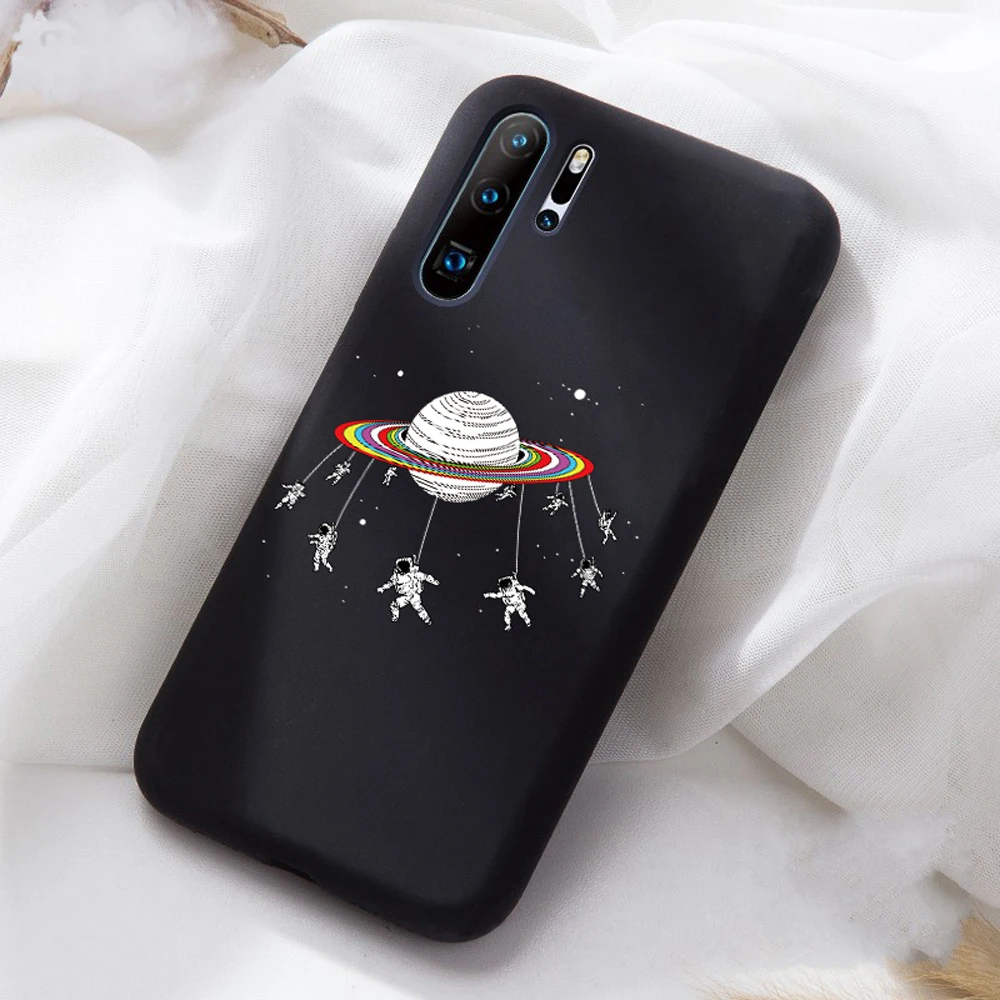 Мягкий ТПУ Матовый чехол с космонавтом луной для huawei P20 P20Lite P20Pro P30 чехол Fundas Coque чехол для huawei Honor 10 20 чехол