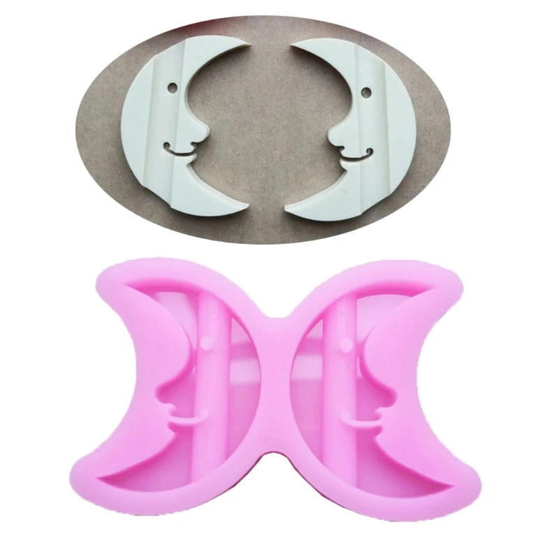 

Handmade Cute Moon Shape Straw Topper Silicone Mold Cartoon Moon Straw Topper Mold for 8mm Straws Resin Casting Molds
