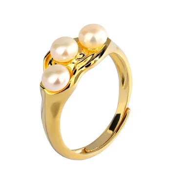 

Vintage S925 Silver Ring Female Pearl Open Adjustable Ring