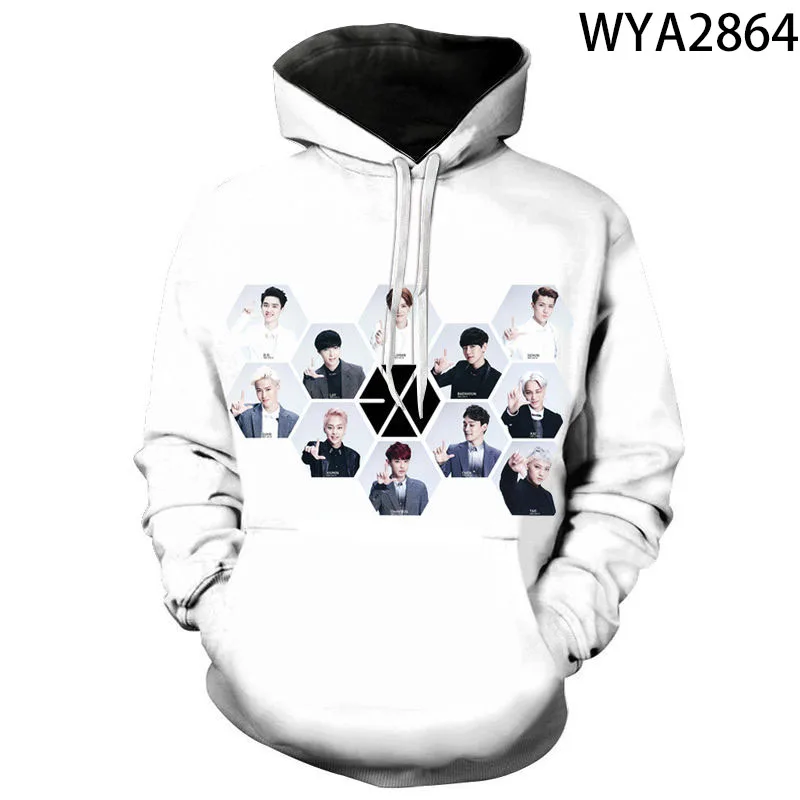 2020 новые модные повседневные толстовки для мальчиков и девочек с 3D-принтом EXO