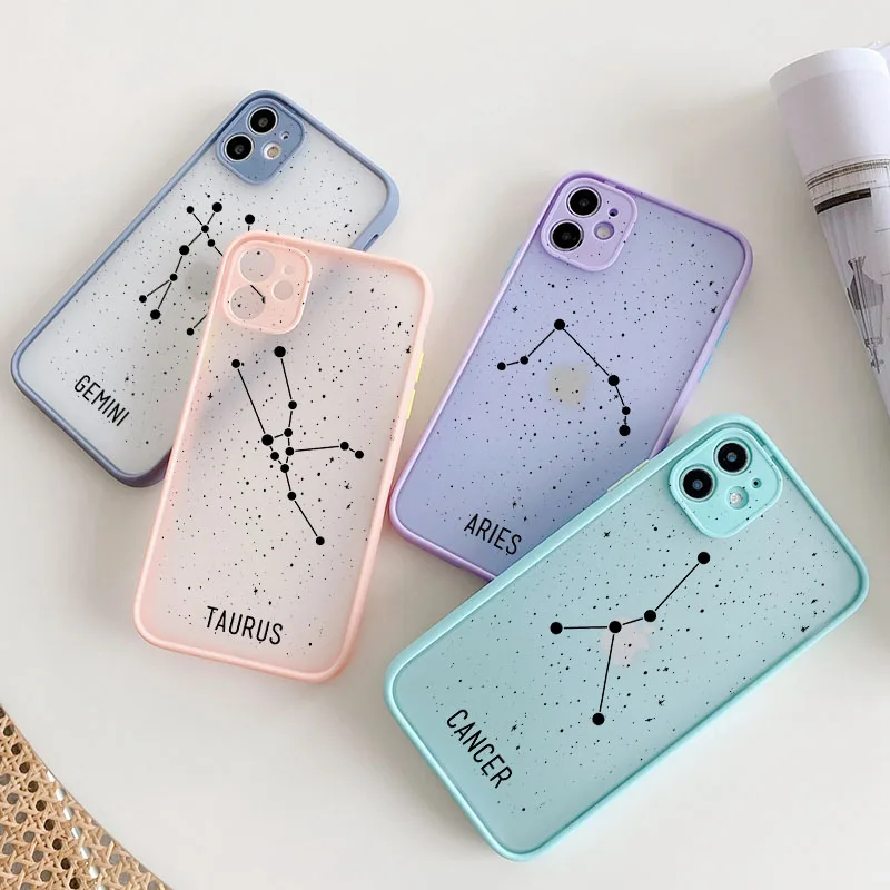 Twelve Constellations Phone Cases For iPhone X XR XS Max Case For iPhone 8 6s 7 Plus SE 2020 11 12 13 14 Pro Max Mini Back Cover