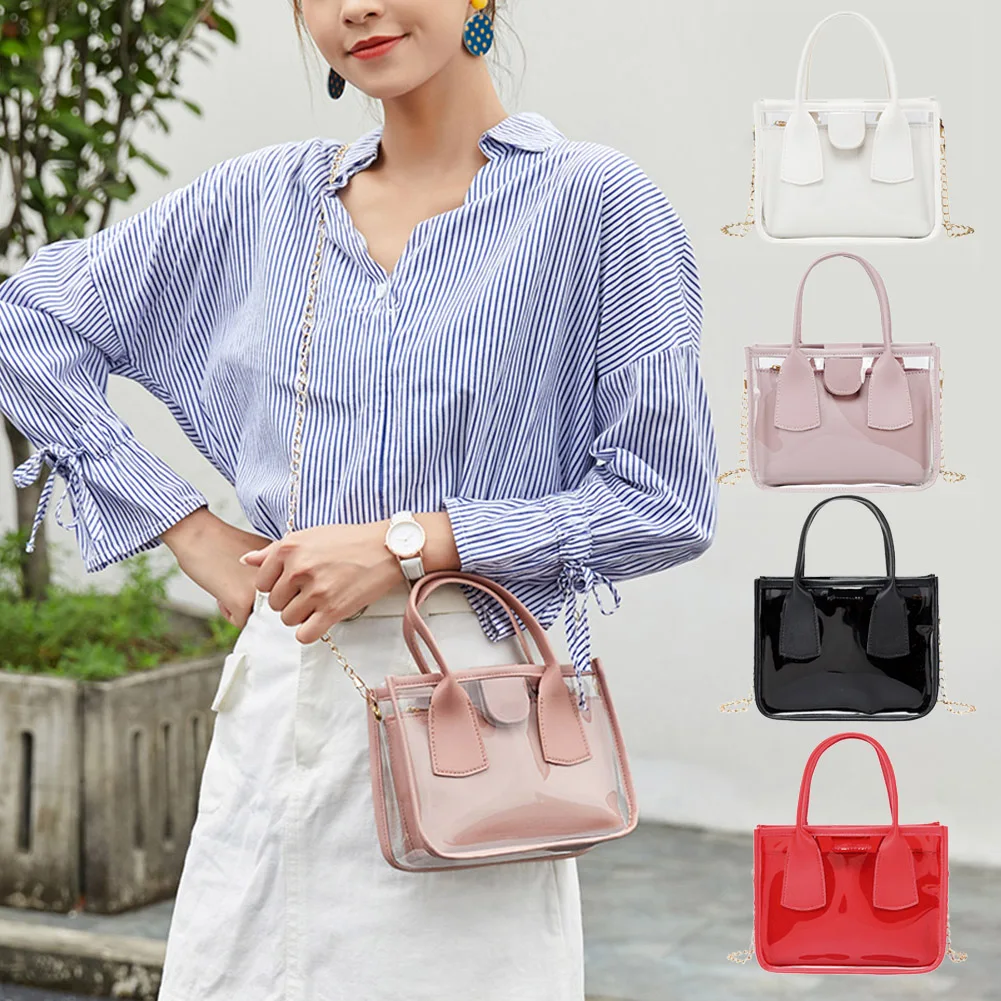 2 шт./компл. женский прозрачный клатч сумки тоут Классическая текстура креативные