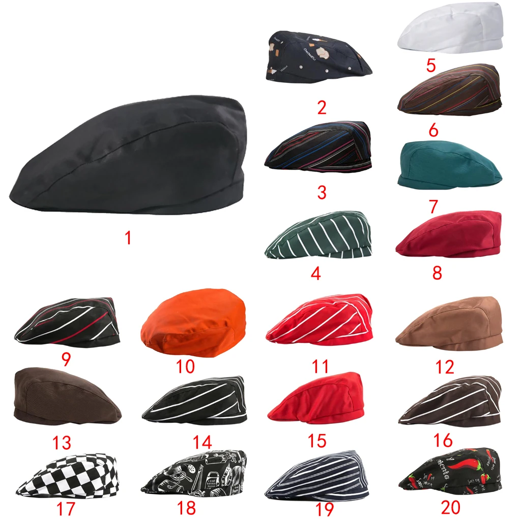

Red Chef Hat Cotton Cook Cap Unisex Kitchen Restaurant Bartender Cafe Bar