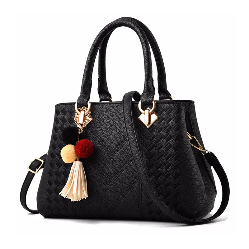 

Модная Сумка-тоут из искусственной кожи с кисточками, женские сумки, сумка-Кроссбоди с вышивкой, сумка через плечо, женская сумка в простом с...