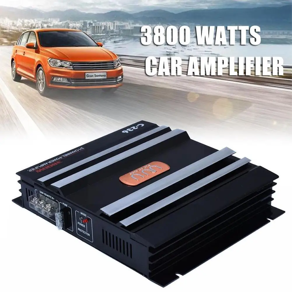 

Audio Power Amplifier 3800w Car Amplifer Black Aluminum Power Amplifier Stereo For Car Alloy Audio High Car Home Power H2B4