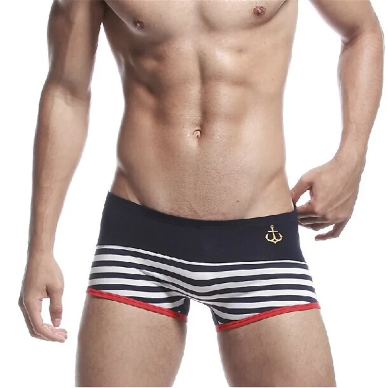 Мужское нижнее белье боксеры из 100% хлопка темно синие модные дизайнерские