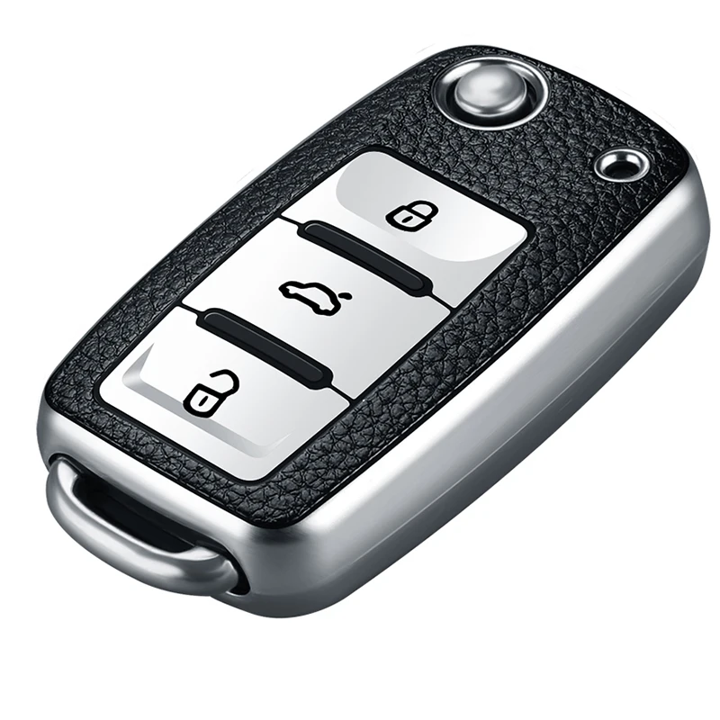 

Leather TPU Car Key Cover for VW Golf 7 Bora Jetta Polo Golf Passat Skoda Octavia A7 Fabia SEAT Ibiza Leon MK7 Key Protaction