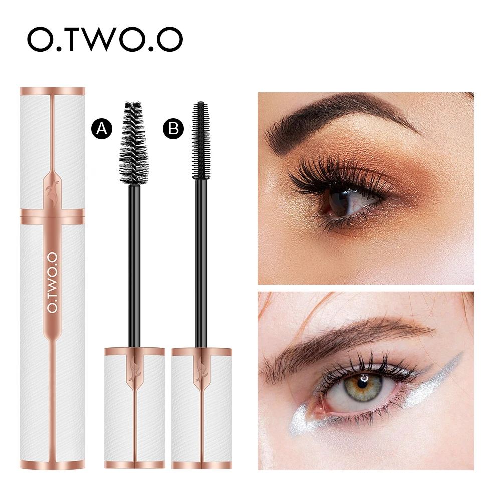 O.TWO.O 4D Mascara Waterproof Silk Fiber Curling Volume Lashes Thick Lengthening Nourish Eyelash Extension High Quality Makeup