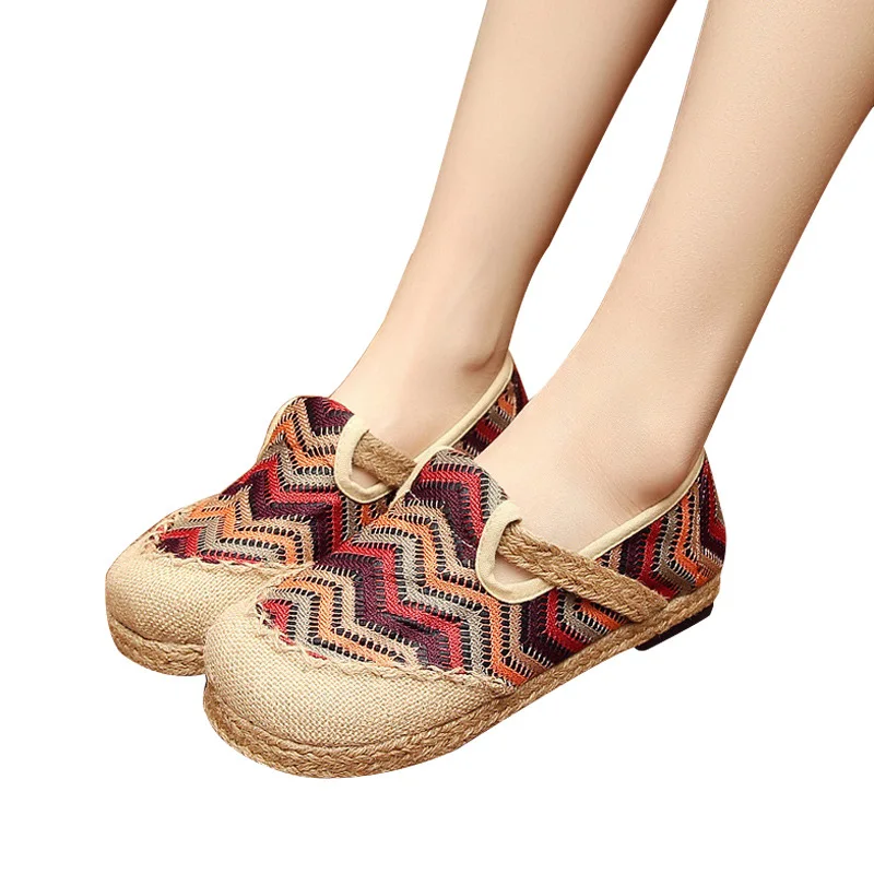 

Yunnan Colorful Canvas Shoes Thailand ma bian Hand-woven-Style Easy to Ride Anti-slip Shoes National Wind