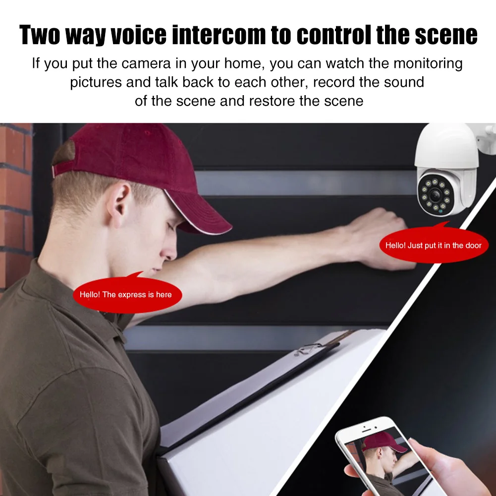 

Speed Dome Smart WiFi IP HD 1080P Wireless Outdoor Alarm Night Vision Auto Tracking Security Camera Motion Detect Two Way Audio