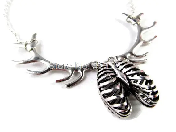 

12pcs/lot Wendigo A Hannibal Lecter Inspired Charm Necklace in silver