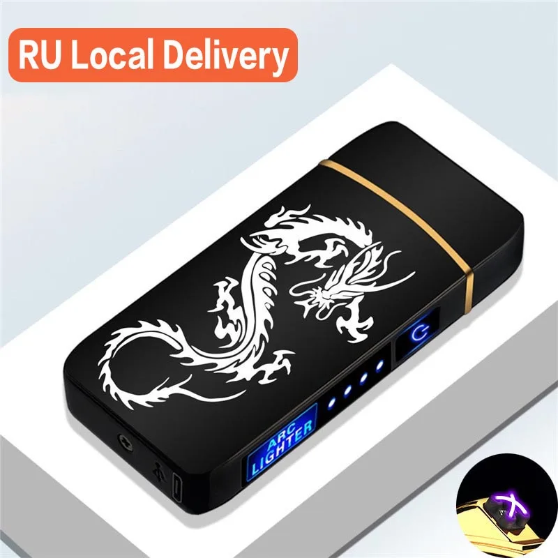 Портативная электрическая зажигалка с двойной дугой USB-зарядкой и сенсорным