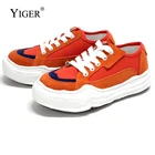 YIGERмужская повседневная обувь; Кроссовки; Мужская Вулканизированная обувь; Коллекция 2022 года; Повседневная парусиновая обувь в японском стиле; Yasuhiro Mihara