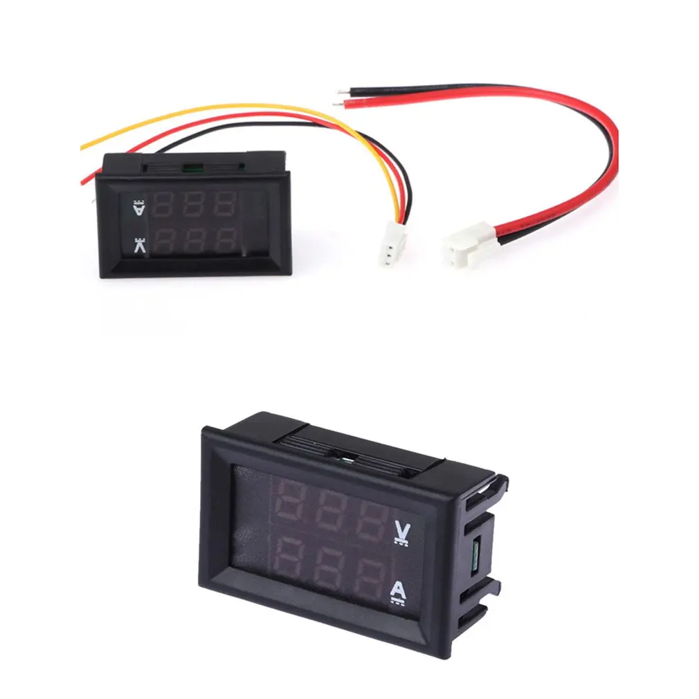 DC 0-100V Цифровой Amp Вольт переменного тока Амперметр Вольтметр 2 в 1 2-х цветный