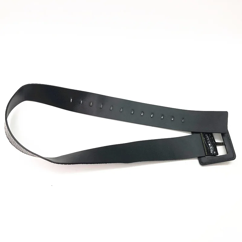 Новое поступление 2020 Модный женский ремень из крокодиловой кожи черный широкий с