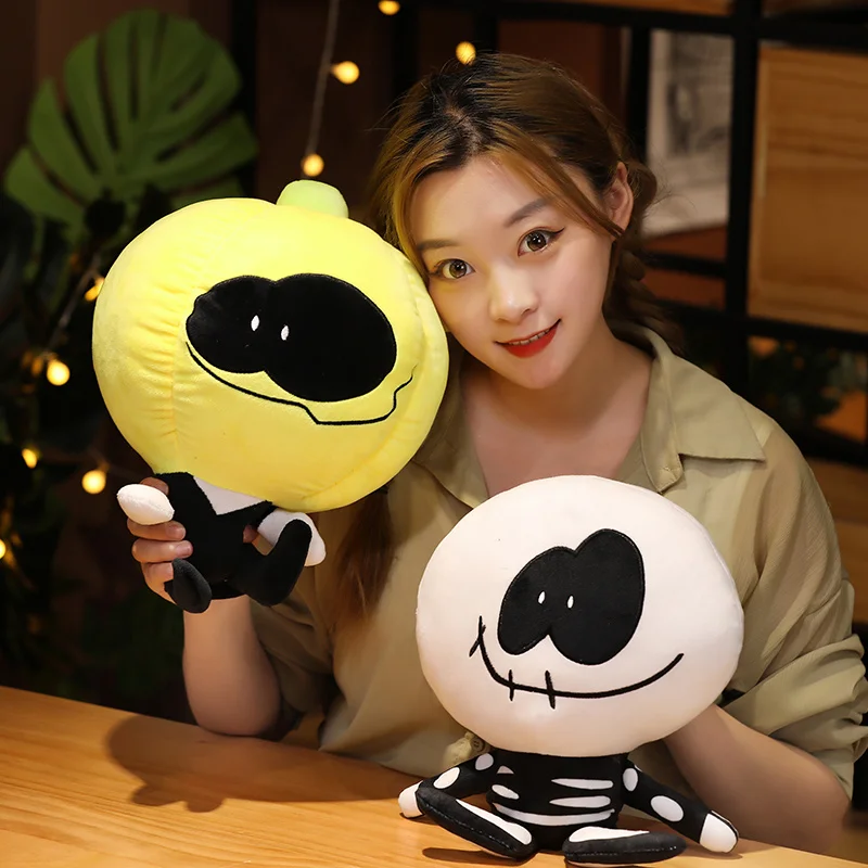 

high-quality pumpkin skull plush animal toy long pillow is a birthday gift and decoration for babies and boys and girls