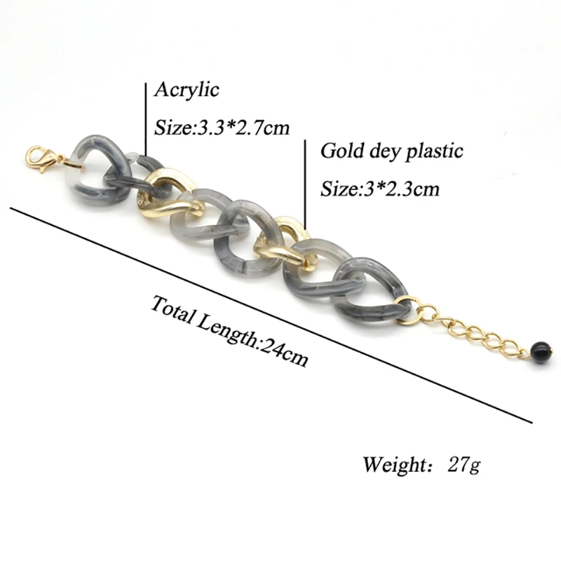 Старинные акриловые цепь со звеньями браслет комплект ювелирных изделий для