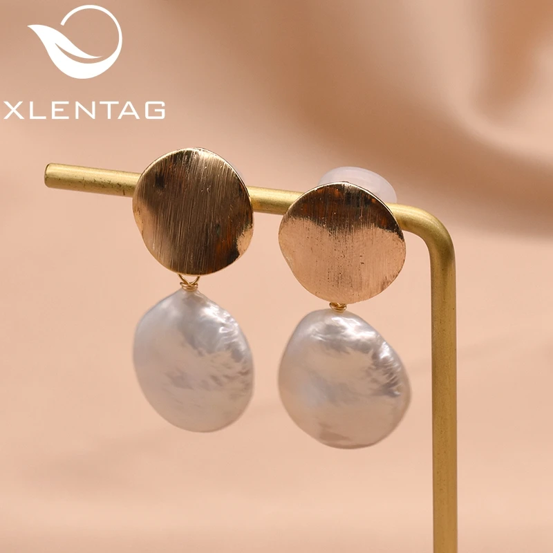 

Xlentag Handmade Natural White Baroque Pearl Woman Ear Clip Earrings Birthday Gift Minimalist Jewelry Earrings Ge0783
