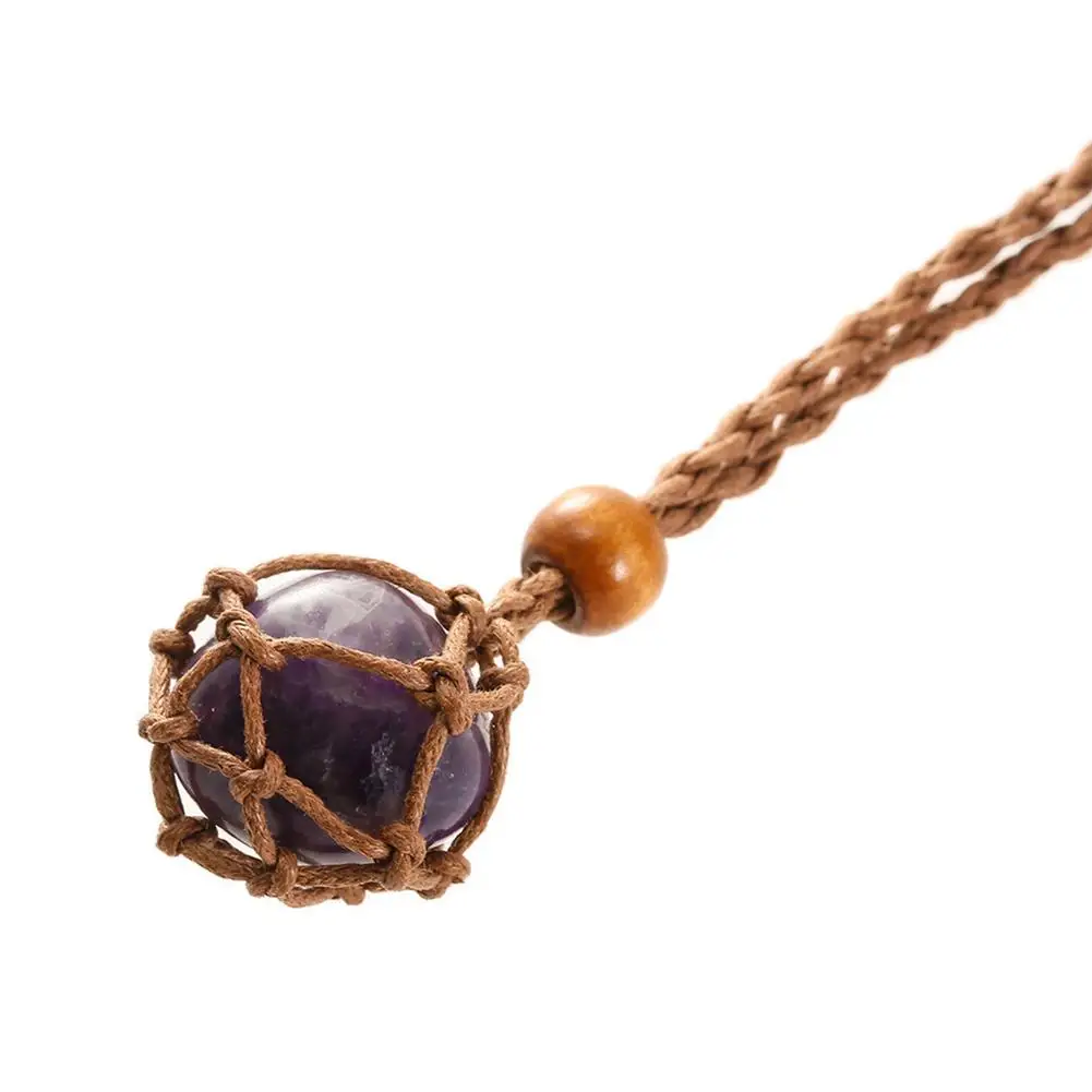 Ожерелье регулируемой длины шнура кулон каменный держатель для изготовления