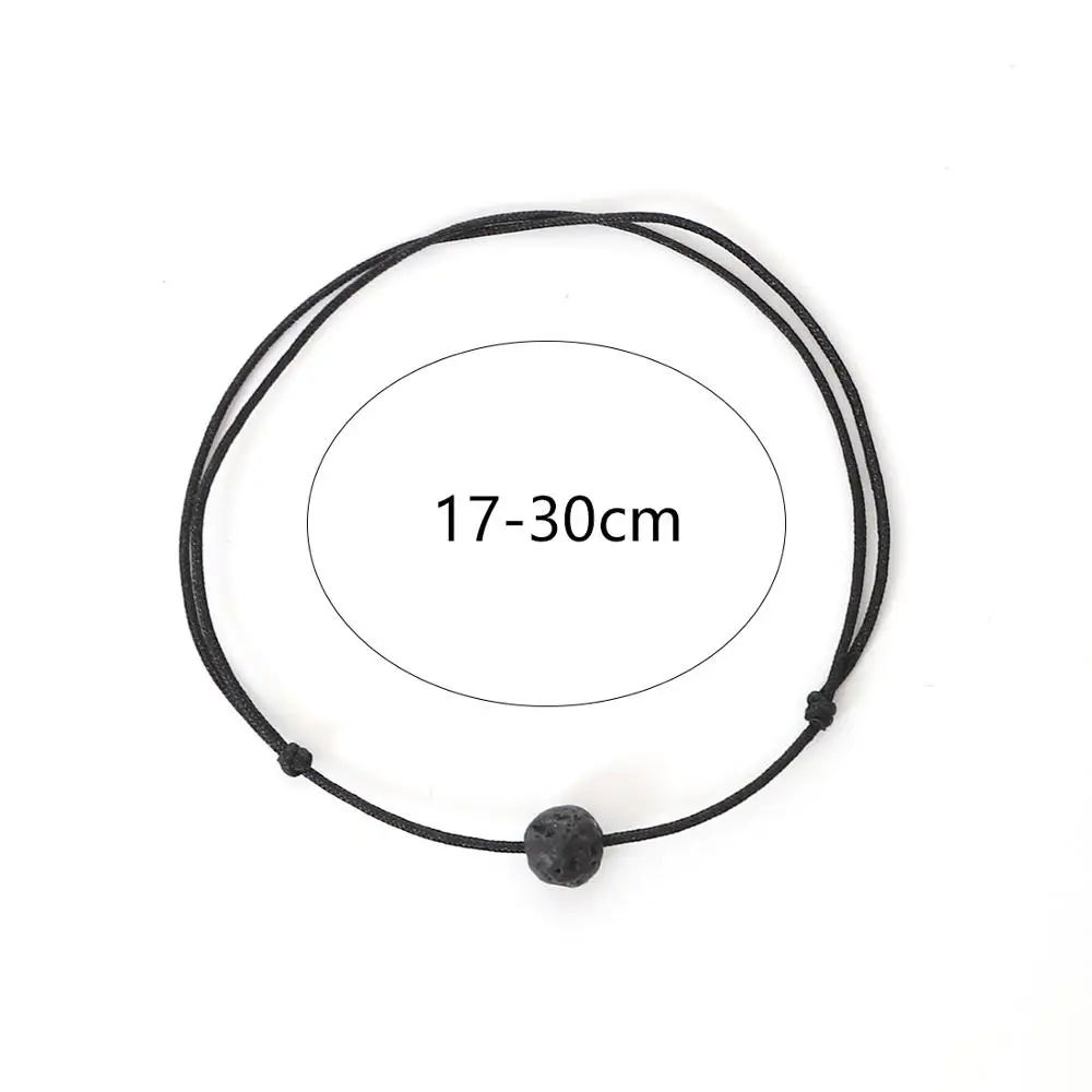 Простой Регулируемый черный браслет G.YCX из черной лавовой ленты браслеты для