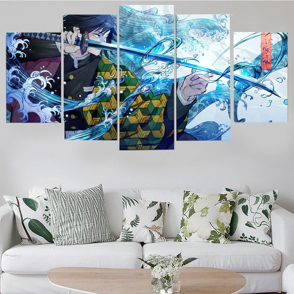 

Art Wall Decor Painting 5 Panels HD Prints Japan Anime Samurai Boy Picture Poster Home Decor Modern Living Bedroom Decoration