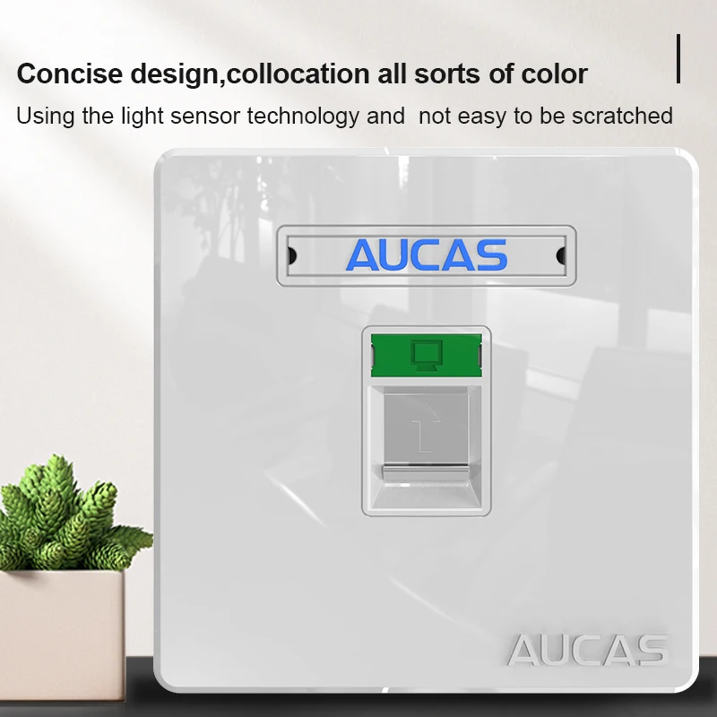 Фото AUCAS Anti-dust ABS Face Plate 5 шт. белое настенное крепление Лицевая панель с RJ45 Модульная для сети Keystone Jack Бесплатная доставка №5