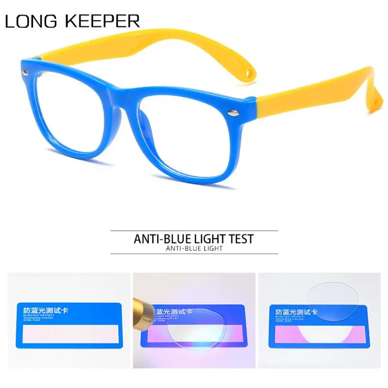 

Kids Anti-blue Glasses Ultra Light Frame Colorful Computer Eye Protection Transparent Fashion Children Boys Girls Eyeglasses
