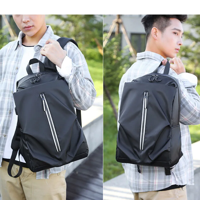 

Nylon Waterproof Backpack for Men Women Casual School Backpack External USB Charging Mochilas Light Weight Back Pack Unisex Bag
