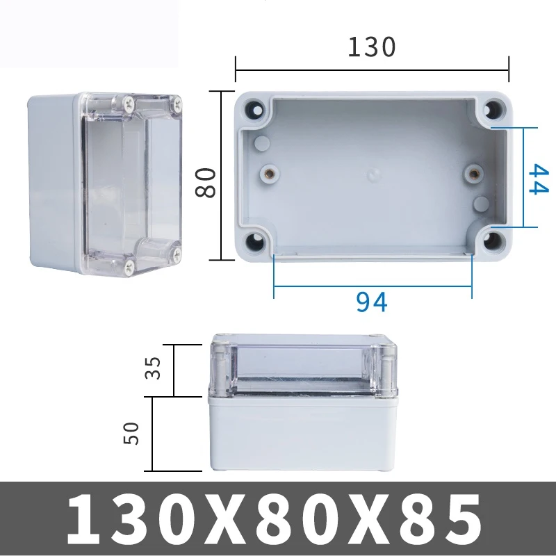 High-end Quality IP67 Waterproof DIY Electrical Junction Box ABS plastic Enclosure Case Outdoor Distribution box 130*80*85mm |