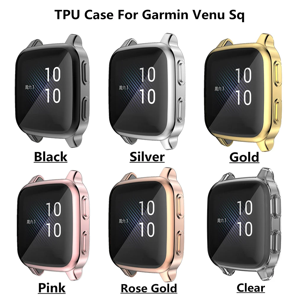 

Screen Protector Flexible Case for Garmin Venu/SQ Smart Watch Cover Scratch-resistant TPU Bumper Lightweight Thin Shell