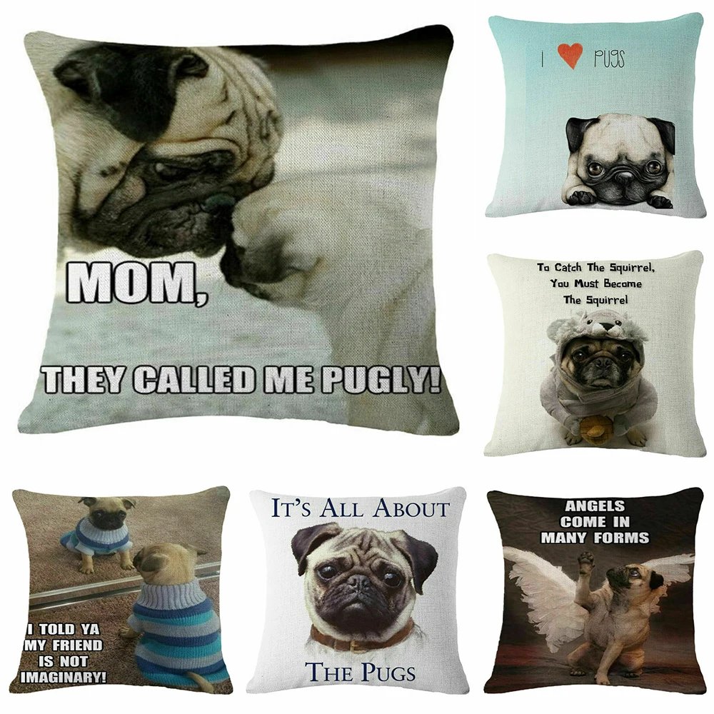 Симпатичный чехол для подушки в виде бульдога Французская модель декоративный