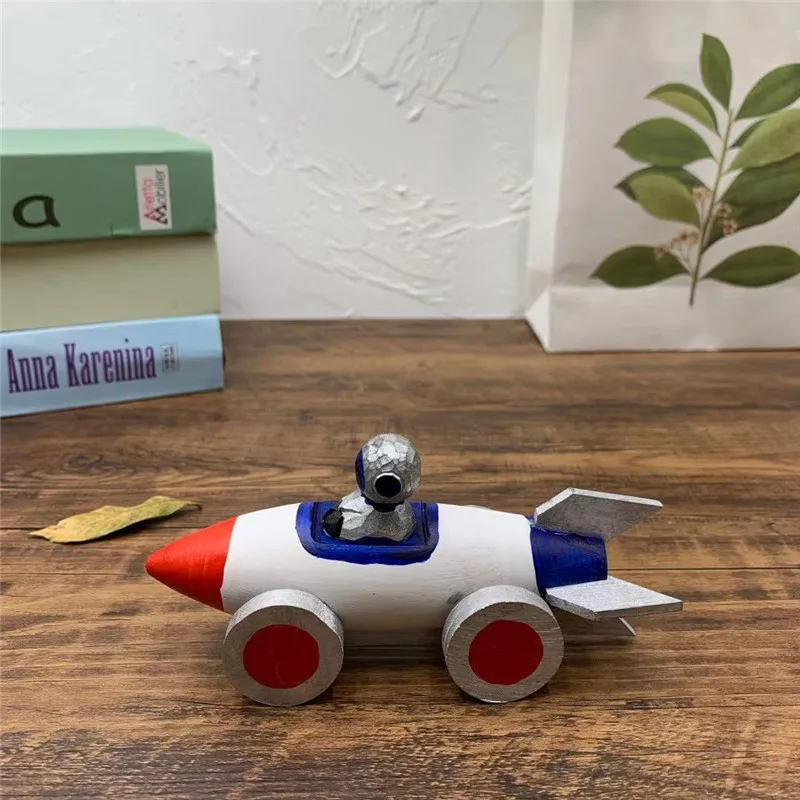 Simulation Model Wooden Children's Educational Toy Trolley Cute Animal Car Children's Room Desktop Decoration Birthday Gift